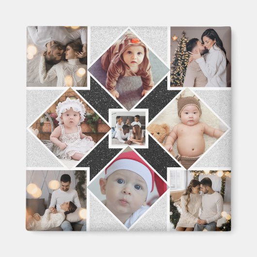 Ontwerp je eigen 9 fotocollage magneet (Voorkant)