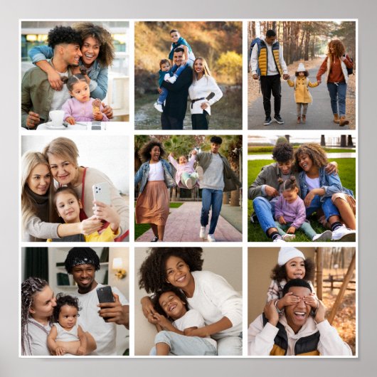Ontwerp je eigen 9 fotocollage poster (Voorkant)