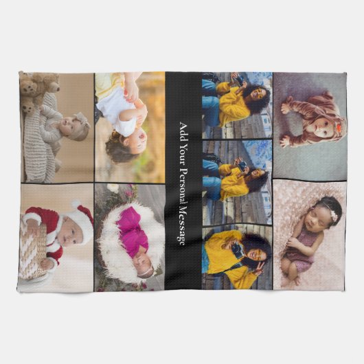 Ontwerp je eigen 9 fotocollage theedoek (Horizontaal)