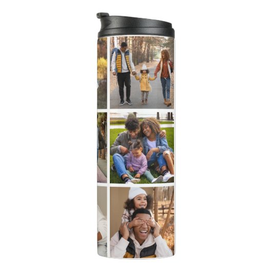 Ontwerp je eigen 9 fotocollage thermosbeker (Geroteerd rechts)