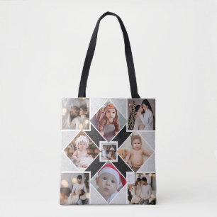 Ontwerp je eigen 9 fotocollage tote bag