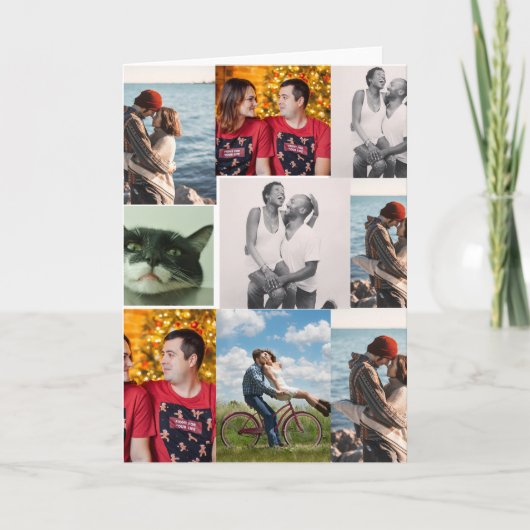 Ontwerp je eigen 9 foto's custom collage kaart (Voorkant)