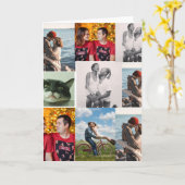 Ontwerp je eigen 9 foto's custom collage kaart (Gele Bloem)