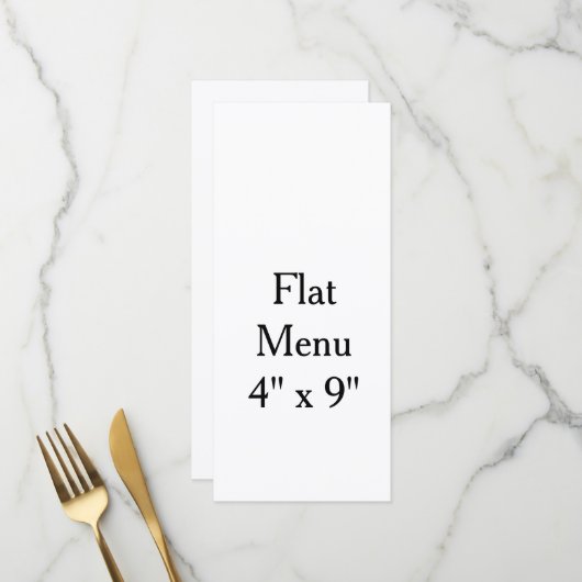 Ontwerp Je Eigen aangepaste 4" x 9" Platte Menu (Voorkant / Achterkant in situ)