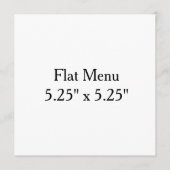 Ontwerp je eigen aangepaste 5.25" x 5.25" platte m menu (Voorkant)