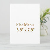 Ontwerp Je Eigen aangepaste 5.5" x 7.5" Platte Men Menu (Staand voorkant)
