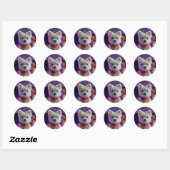 Ontwerp je eigen aangepaste fotostickers ronde sticker (Vel)