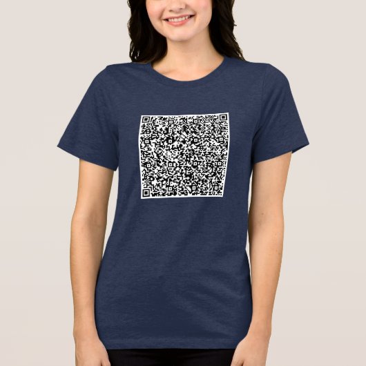 Ontwerp je eigen aangepaste QR-code grappig Tri-Blend Shirt (Voorkant)