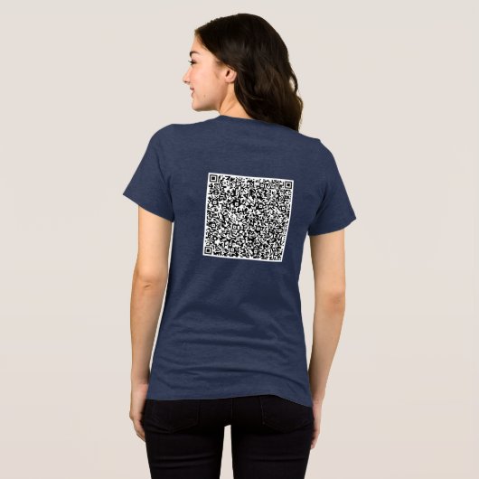 Ontwerp je eigen aangepaste QR-code grappig Tri-Blend Shirt (Achterkant volledig)
