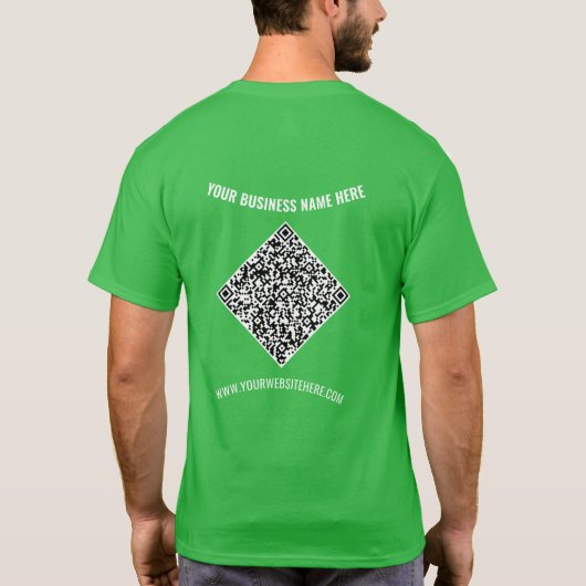 Ontwerp je eigen aangepaste tekst en QR-code T-shi T-shirt (Achterkant)