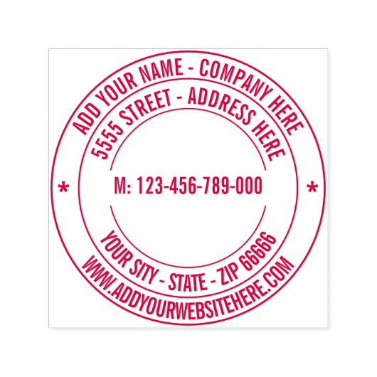 Ontwerp Je Eigen Adres Ronde Zelfinkende Stempel (Design)