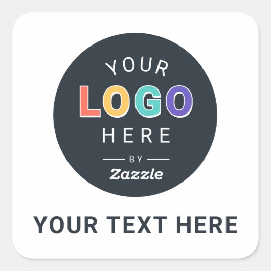 Ontwerp Je Eigen Bedrijfslogo Ontwerp Vierkante Sticker (Voorkant)