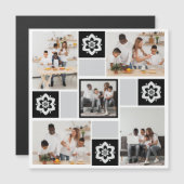 Ontwerp Je Eigen Bloem 5 Foto Collage Magnetische Uitnodiging (Voorkant / Achterkant)