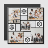 Ontwerp Je Eigen Bloem 5 Foto Collage Magnetische Uitnodiging (Voorkant / Achterkant)