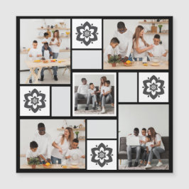 Ontwerp Je Eigen Bloemcollage met 5 Foto's Magnetische Uitnodiging