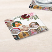 Ontwerp je eigen Bloemen 10 Fotocollage Kartonnen Onderzetters (Schuin)