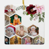 Ontwerp je eigen Bloemen 10 Fotocollage Keramisch Ornament (Voorkant)