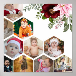 Ontwerp je eigen Bloemen 10 Fotocollage Poster