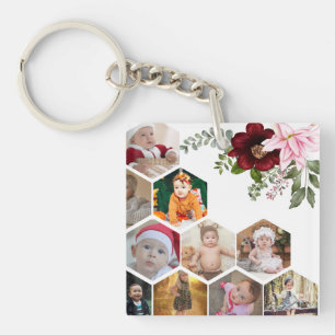 Ontwerp je eigen Bloemen 10 Fotocollage Sleutelhanger