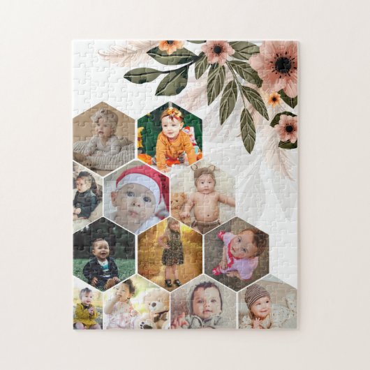 Ontwerp je eigen Bloemen 12 Fotocollage Legpuzzel (Verticaal)