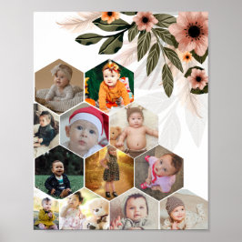Ontwerp je eigen Bloemen 12 Fotocollage Poster