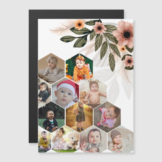 Ontwerp Je Eigen Bloemige 12 Foto Collage (Voorkant / Achterkant)