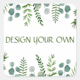 Ontwerp je eigen bloemstuk vierkante sticker