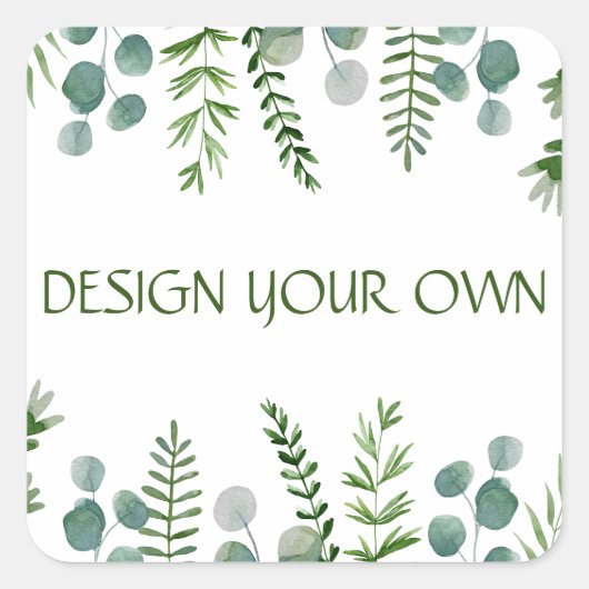 Ontwerp je eigen bloemstuk  vierkante sticker (Voorkant)