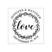Ontwerp je eigen botanische krans liefde bruiloft rubberstempel (Afrduk)
