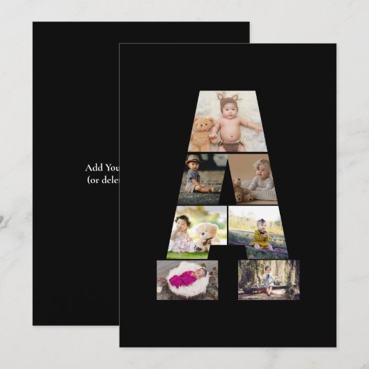 Ontwerp je eigen brief in een fotocollage aankondiging (Voorkant / Achterkant)