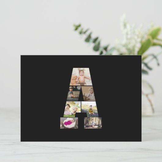 Ontwerp je eigen brief in een fotocollage aankondiging (Staand voorkant)