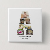 Ontwerp je eigen brief in een fotocollage vierkante button 5,1 cm (Voorkant)