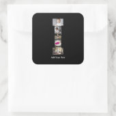 Ontwerp je eigen brief in fotocollage vierkante sticker (Tas)