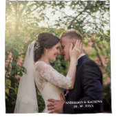 Ontwerp je eigen bruiloft foto douchegordijn (Voorkant)