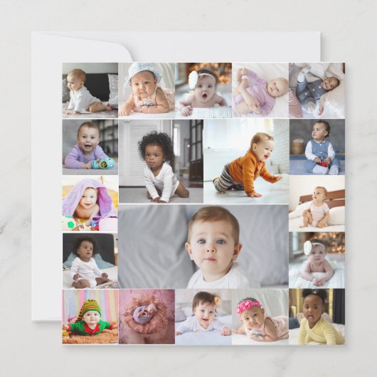 Ontwerp je eigen collage met 19 foto's kaart (Voorkant)