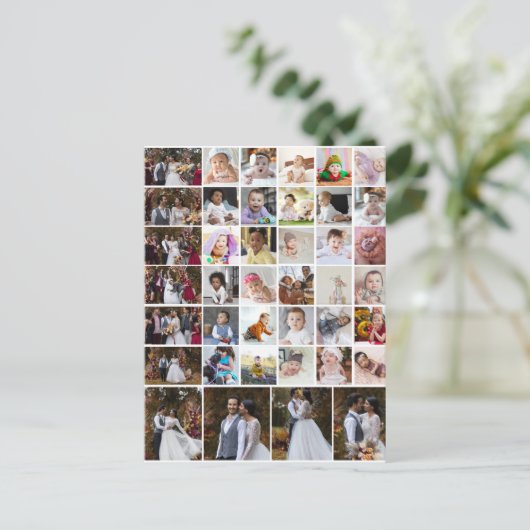 Ontwerp je eigen collage met 40 foto's briefkaart (Staand voorkant)