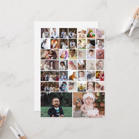 Ontwerp je eigen collage met 40 foto's kaart (Voorkant / Achterkant in situ)