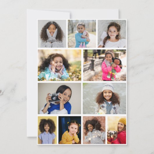 Ontwerp je eigen collage van 11 foto's kaart (Voorkant)
