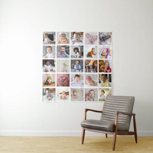 Ontwerp je eigen collage van 25 foto's wandkleed (In situ)