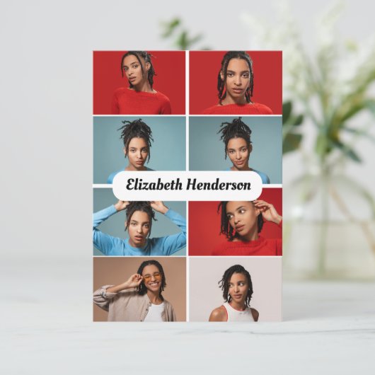 Ontwerp je eigen collage van 8 foto's kaart (Staand voorkant)