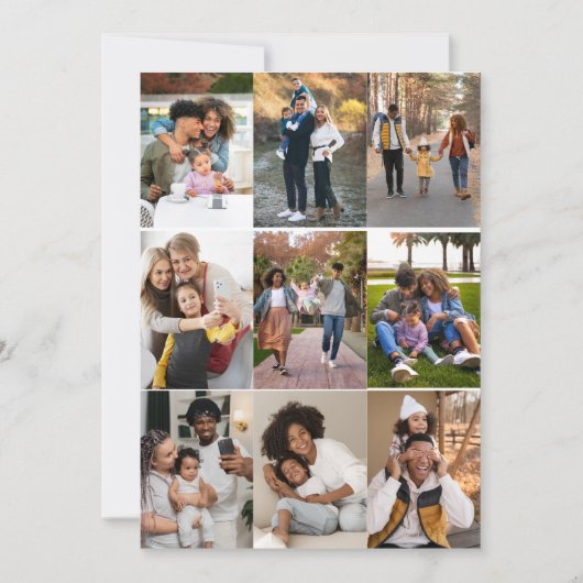 Ontwerp je eigen collage van 9 foto's kaart (Voorkant)