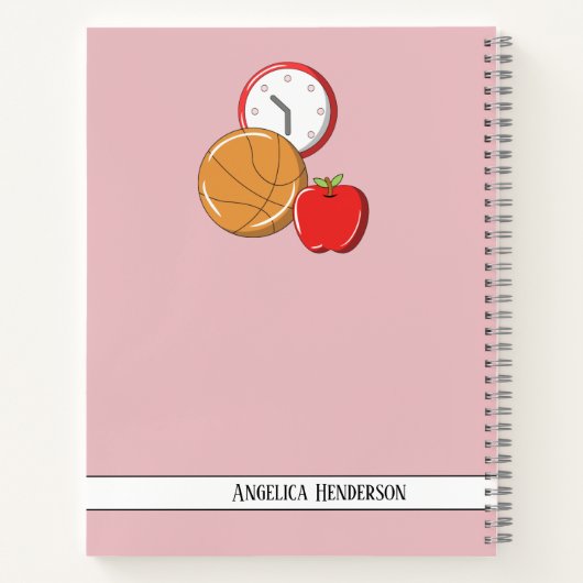 Ontwerp je eigen Custom School notities Lined Pink Notitieboek (Achterkant)