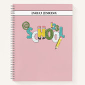 Ontwerp je eigen Custom School notities Lined Pink Notitieboek (Voorkant)