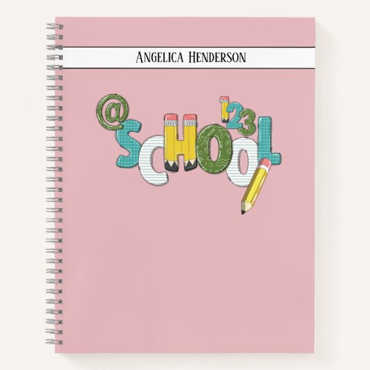 Ontwerp je eigen Custom School notities Lined Pink Notitieboek (Voorkant)