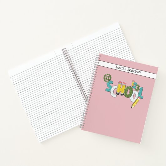 Ontwerp je eigen Custom School notities Lined Pink Notitieboek (Binnen)