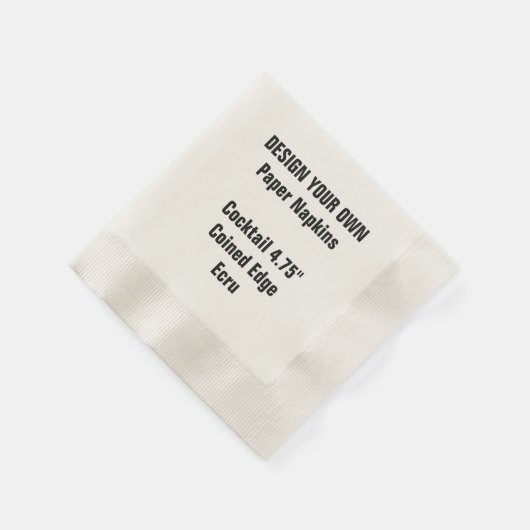 Ontwerp je eigen ECRU-gecodeerde cocktailpapieren  Servetten (Hoek)