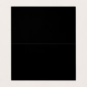 Ontwerp je eigen effen zwart gevouwen visitekaartje (Buitenkant ongevouwen)