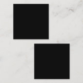 Ontwerp je eigen effen zwart vierkante visitekaartje (Voorkant / Achterkant)