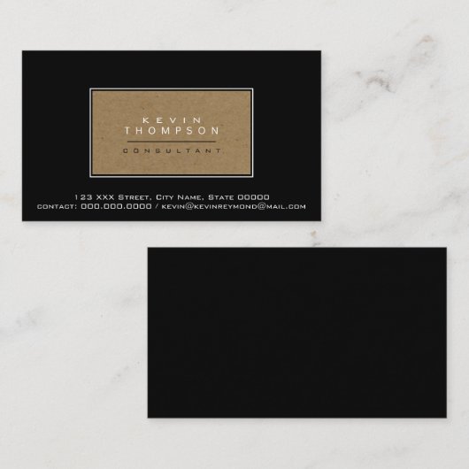 Ontwerp je eigen elegante Black Prof standaard Visitekaartje (Voorkant / Achterkant)