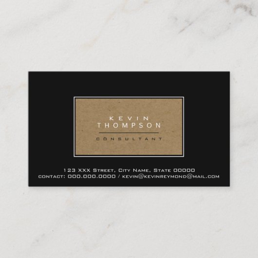 Ontwerp je eigen elegante Black Prof standaard Visitekaartje (Voorkant)